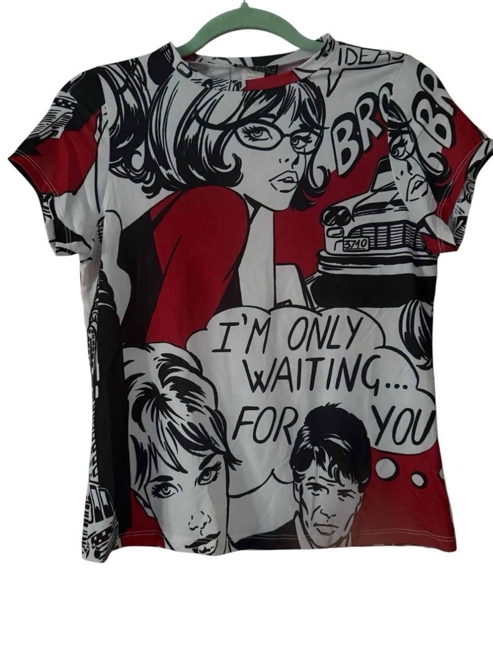 Vintage 90s y2k Eye Candy Comic Strip Baby Tee Large